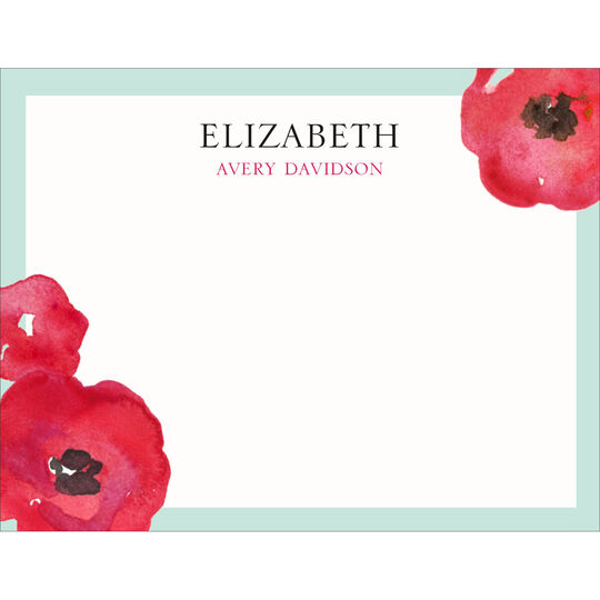 Painted Poppies Flat Note Cards